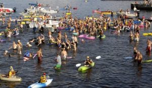 A past Freedom Swim. Photo Courtesy of Sun Herald.